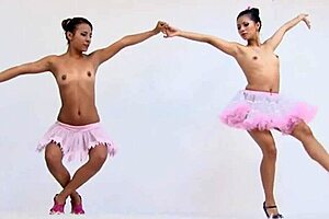 Topless lesbian ballerina teen with little lorie