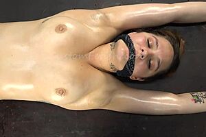Smothered and molded sexed babe bound and gagged playing in the BDSM dungeon