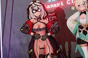 Skmt conqueror futa dances with her massive monster cock.