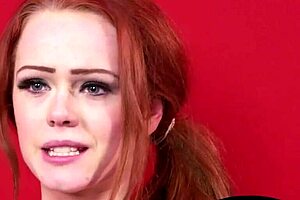 naughty redheaded beauty sucks british cock in lingerie