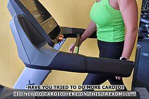Little slut enjoys the workout at the gym, then she is picked up and gets boned