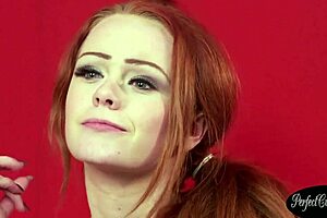 naughty redheaded beauty sucks british cock in lingerie