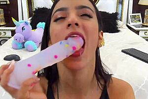 perfect model blows on webcam