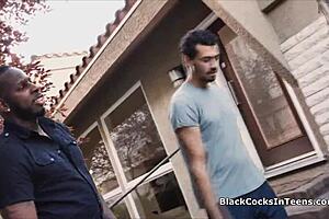 sexy tutor cant resist two big black cocks