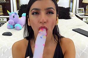 perfect model blows on webcam