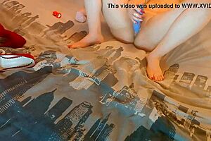 Mia Forces Marco to Watch Her Webcam Masturbation with Dildo and Vibrating Toy