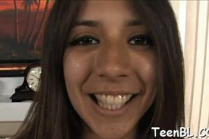 Latina Teen Delivers Hardcore Blowjob and Cumshot