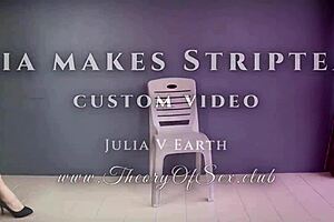 i julia v earth do a super sexy striptease with heels and music