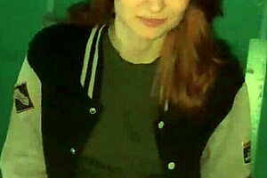 redhead girl gives deepthroat in the stairwell with parents nearby