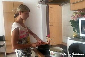 Gina Gerson presents her ability to cook in her own kitchen