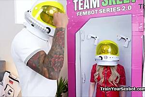 Petite spacewoman in cosplay receives blowjob and gets hammered by hard cock