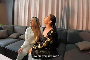 Two Fiery Latinas Threesome on Pool Table!