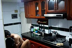 They record us while I taste my stepsister's dish in the kitchen pt2 a delicious meal