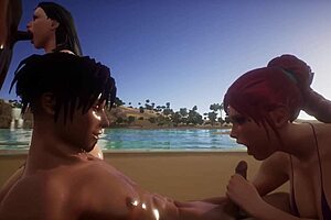 Alissa's rough foursome with deepthroat and anal