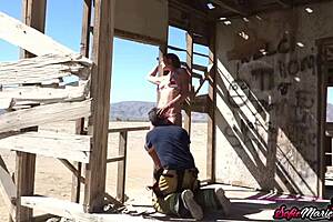Sofie Marie: bouncing tits and she gets fucked at the open air