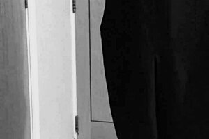 Crossdresser In Uniform Self-Binds With Handcuffs