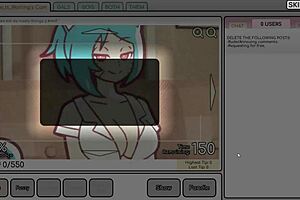 nicole fondles tits in risky hentai game ep 2