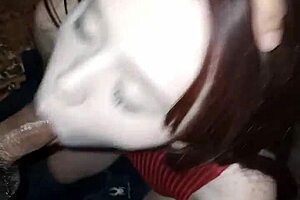 A white girl is challenged on her deepthroat skills in this verification video