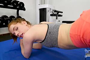 Gym Babe Pepper Hart Devours Big Hairy Cock with Intense Sucking and Massive Cumshot