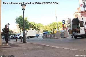 Yo, this Spanish hottie got drilled in a public van, insane! 😜