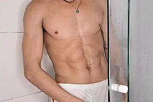 Gay sex and masturbation in the shower
