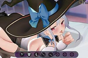 Charming witch with greatnazokamis seducing in HD gameplay
