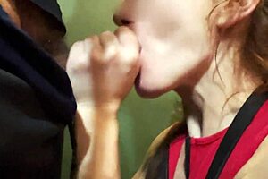 russian wife in red bodysuit gives blowjob rides husband to creampie