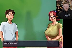 oh man, pretending to be her boyfriend went totally wrong in summertime saga 😏 big tits teacher scene