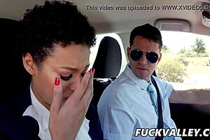 Amethyst banks chocolate skin cutie rides driving instructor doggystyle