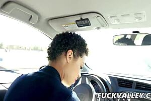 Amethyst banks chocolate skin cutie rides driving instructor doggystyle