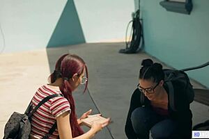 bitchy girls dominate nerd teen in lesbian orgy with muff diving