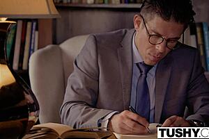 tushy student goldie experiences first anal with choking deepthroat doggystyle spanking assfucking riding and facial