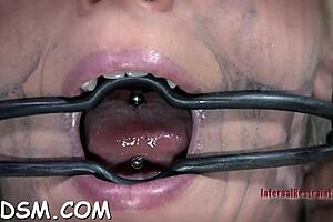 hey, this blonde slave lady masturbates bound in bondage all day