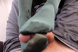 Do you want this brazilian teen nylon footjob?