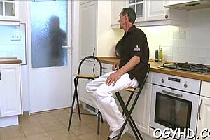 Hey, that old guy is slamming the young girl's pussy and mouth rough.