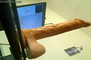 Blonde deep throats huge dildo 😍