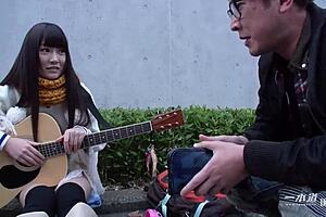 hey, let's debut this street musician in av, shaved and all