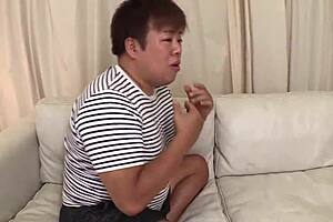 Nanami Yui, the busty Santa, visits for a blowjob and creampie.