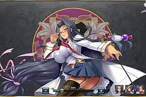 Pretty anime hentai princess in heavenly yoga outfit getting nakadashi