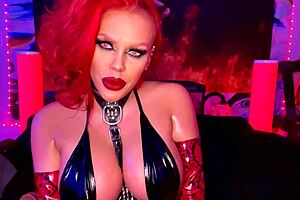 intense emotions as succubus with big tits deepthroats and spits on dildo in solo session