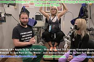 Channy Crossfire feels nervous during her yearly gyno exam with Doctor Tampa, chaperoned by Nurse Stacy Shepard