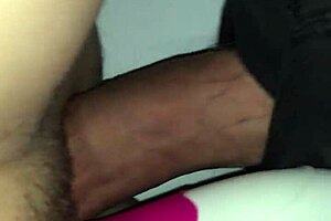 Wife gets cummed on while phyed with toy and cock