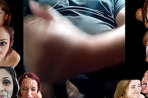 self handjob cumshot on my own cock