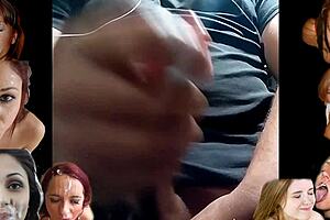 self handjob cumshot on my own cock