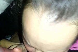 My girlfriend starts SUCKING my cock in the bedroom, leading to a facial