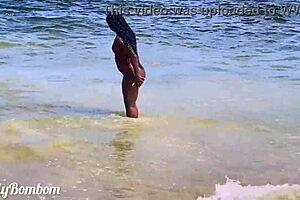 Stranger FILMS me SUCKING and DRINKING on deserted beach, Allandelon