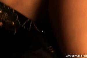 Asian brunette dances seductively nude in indian night