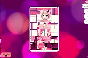 Playing Hentai Game With Mosaic Neko Waifus