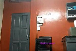 Ebony Friend Masturbates Big Tits On Webcam!