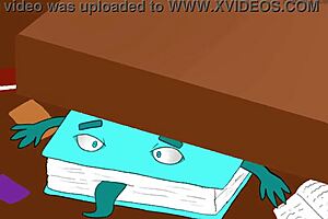 Busty nerd has anal sex in college library